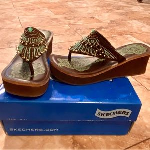 Sketchers beaded wedges